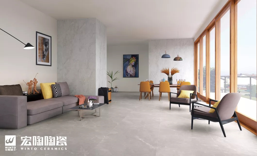 清新淡雅型客廳瓷磚地磚花型效果圖